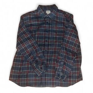 L.L. Bean Men's Gray Plaid Flannel Long Sleeve Button Up SZ XXL
